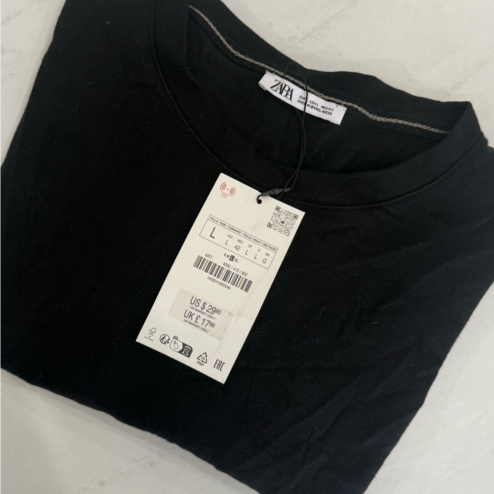Zara Men's Classic Black Tee